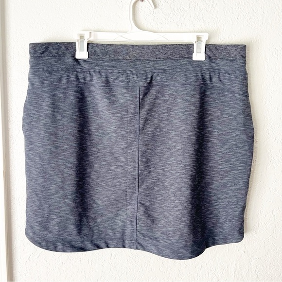 Athleta Skirt Women's XLT Tall Techie Terry Mini Gray Blue Drawstring Pockets - Picture 3 of 5